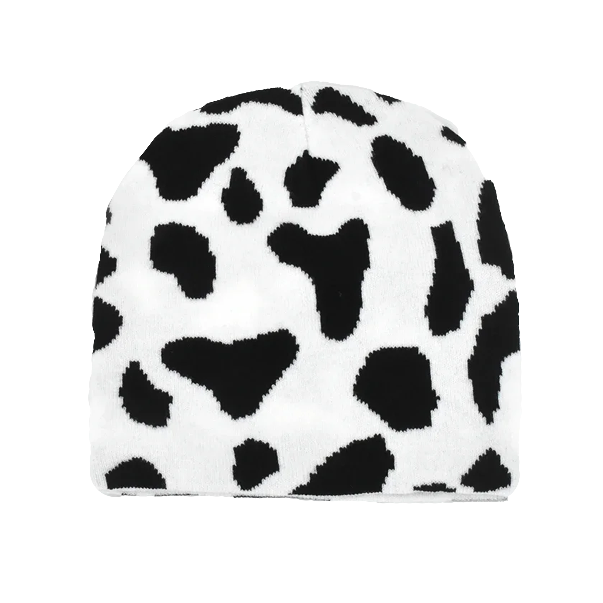 White Black Cow Beanie - PWM