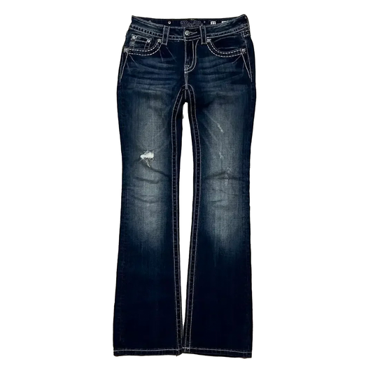 Cross Embroidered Straight Jeans - PWM