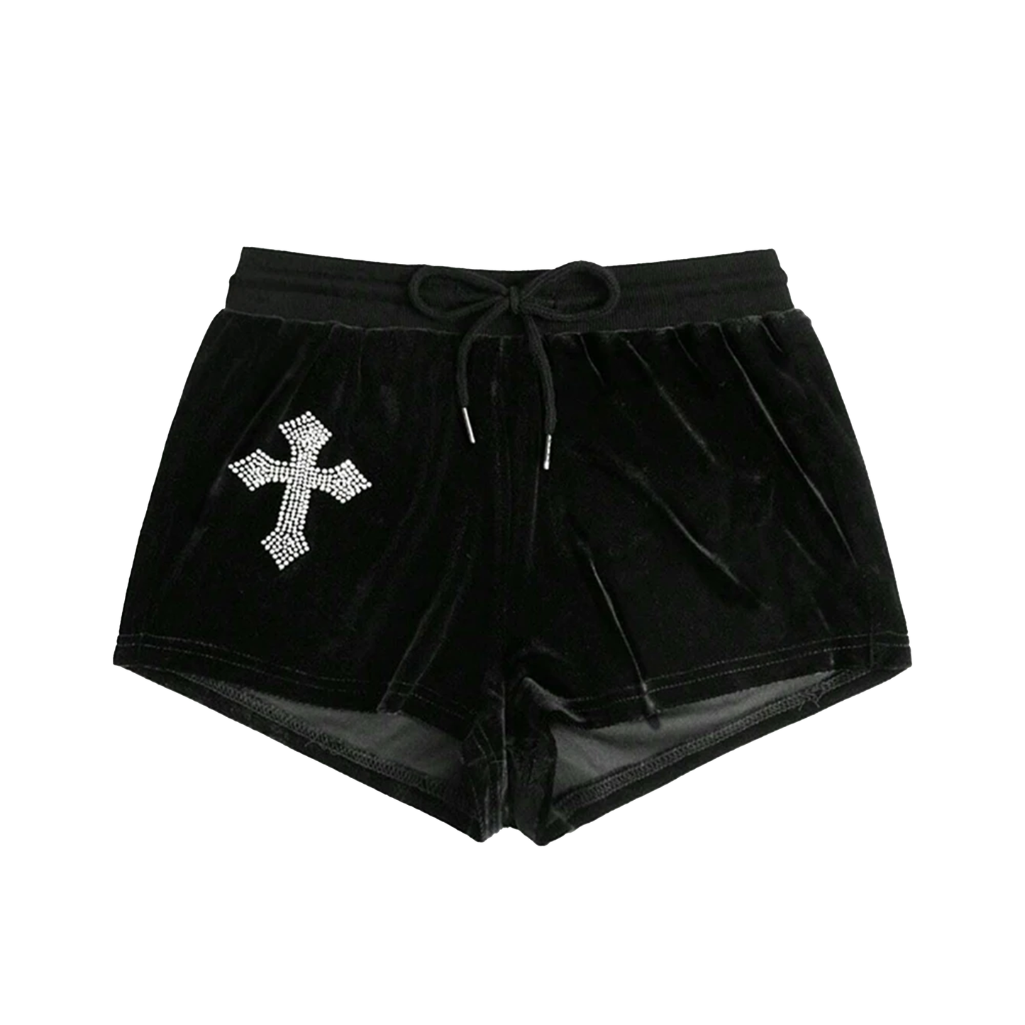 Cross Diamonds Drawstring Waist Shorts