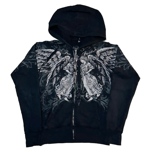 Gothic Skull Oversize Zipper Hoodie
