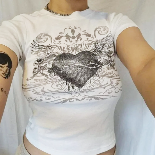 Fairy Heart Graphic Print T-shirt