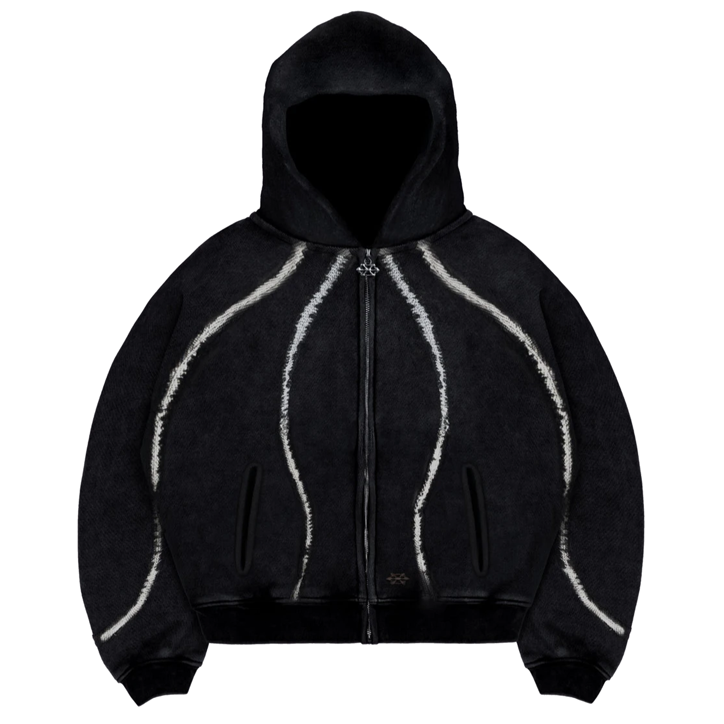 Heavy Splicing Striped Zipper Hoodie - PWM