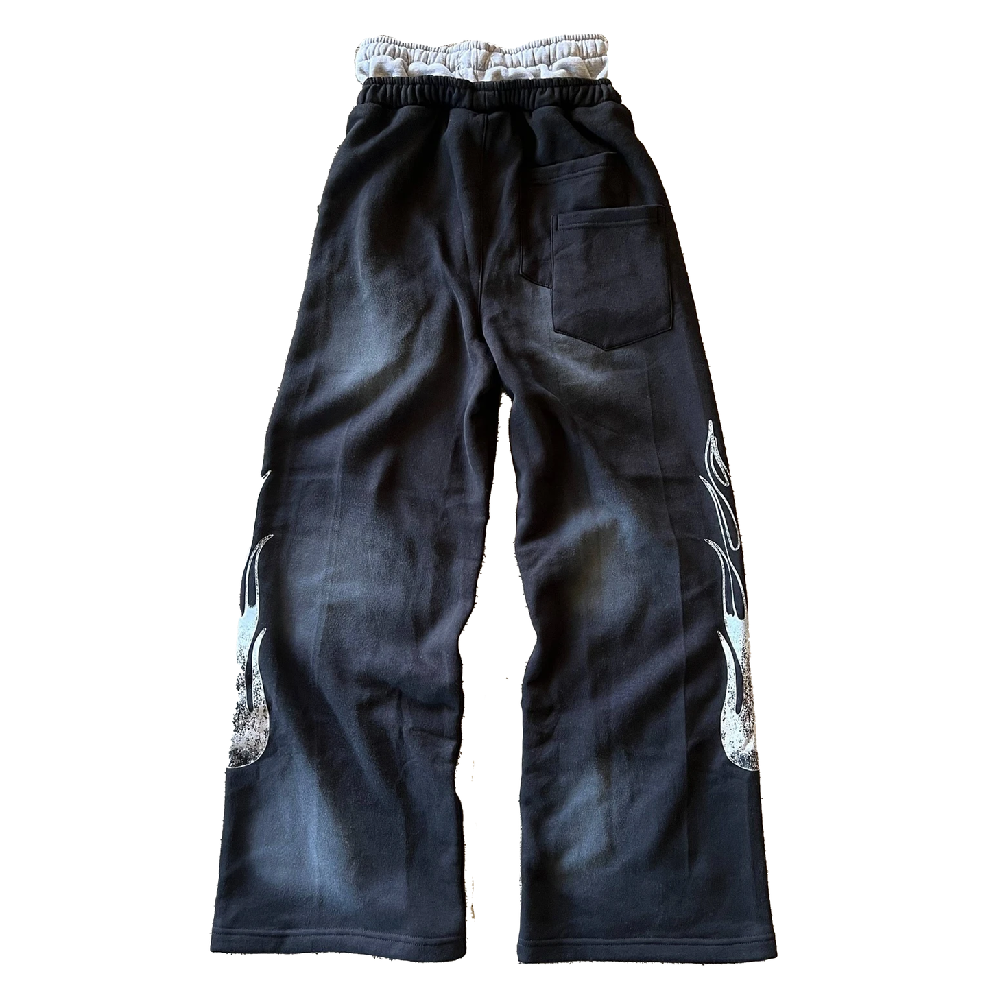 Letter Patch Double Layer Sweat Pants - PWM