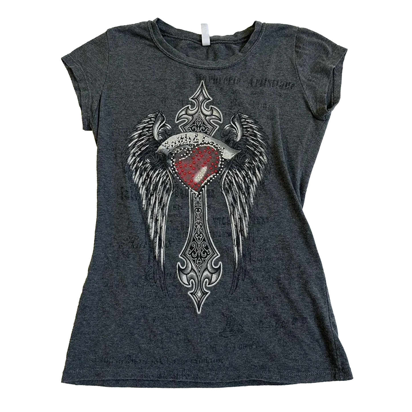Rhinestone Gothic Graphic Print T-shirt