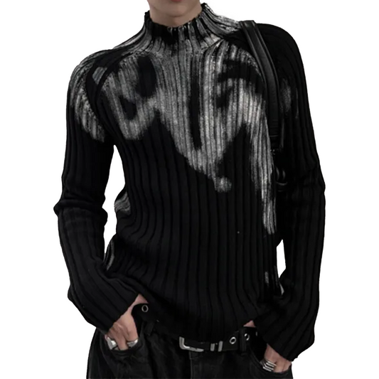 Crowd Graffiti Slim Fit Knitted Sweater - PWM