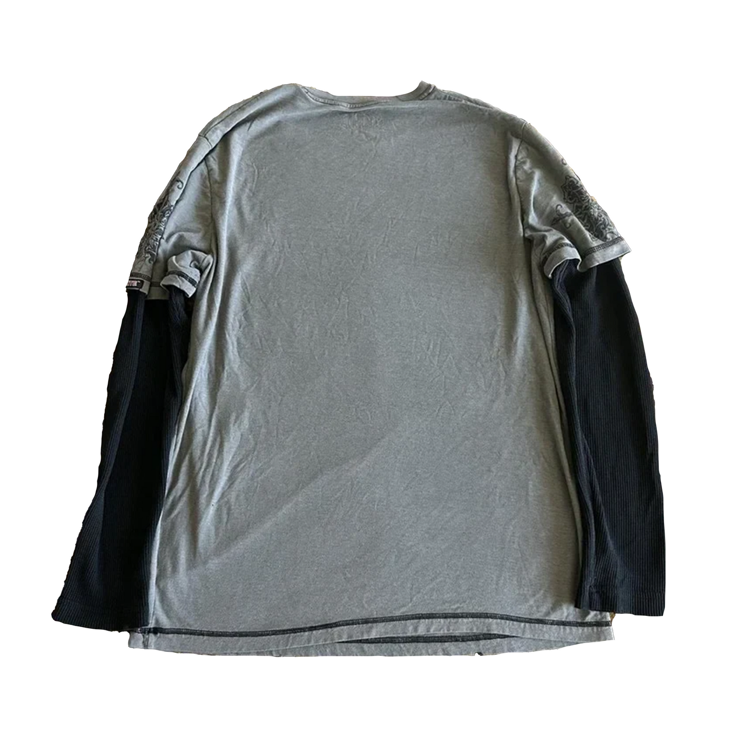 Skull Print Two Piece Long Sleeve Tee - PWM