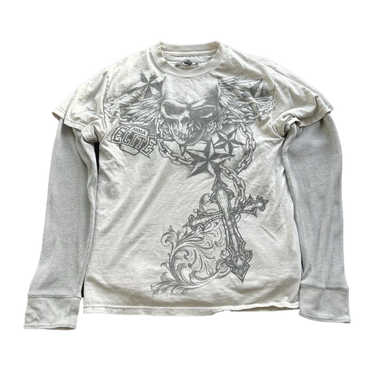 Skull Layered Long Sleeve Tee - PWM