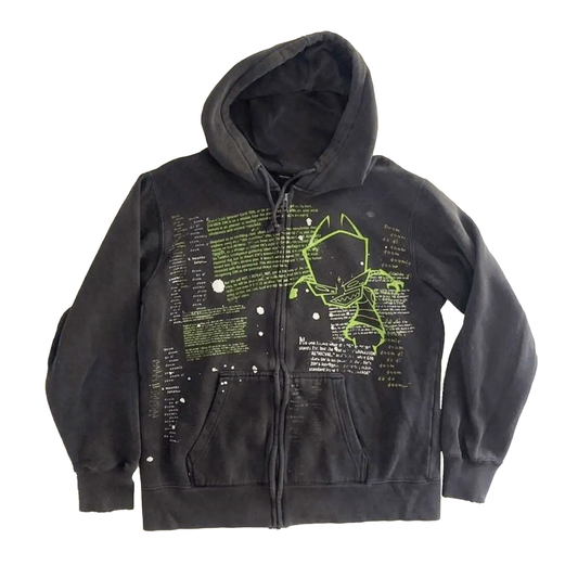 Cyber Grunge Zip Up Sweatshirts