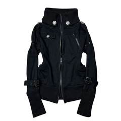Vintage American Retro Stand Collar Biker Jacket
