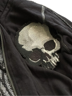 Skull Colorblock Hooded Zip Jacket