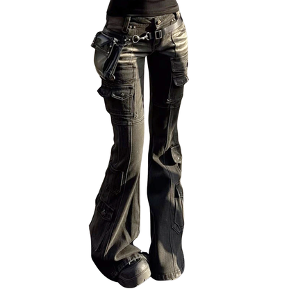 Low Waist Multi-Pocket Cargo Jeans - PWM
