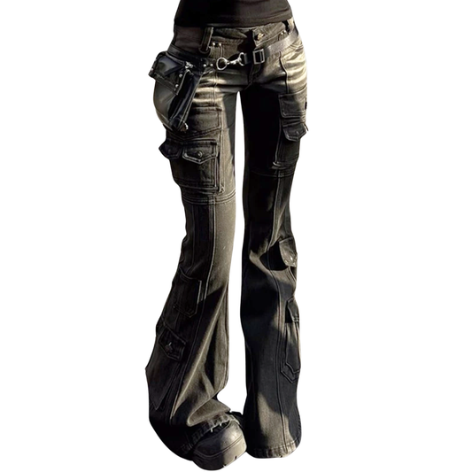 Low Waist Multi-Pocket Cargo Jeans