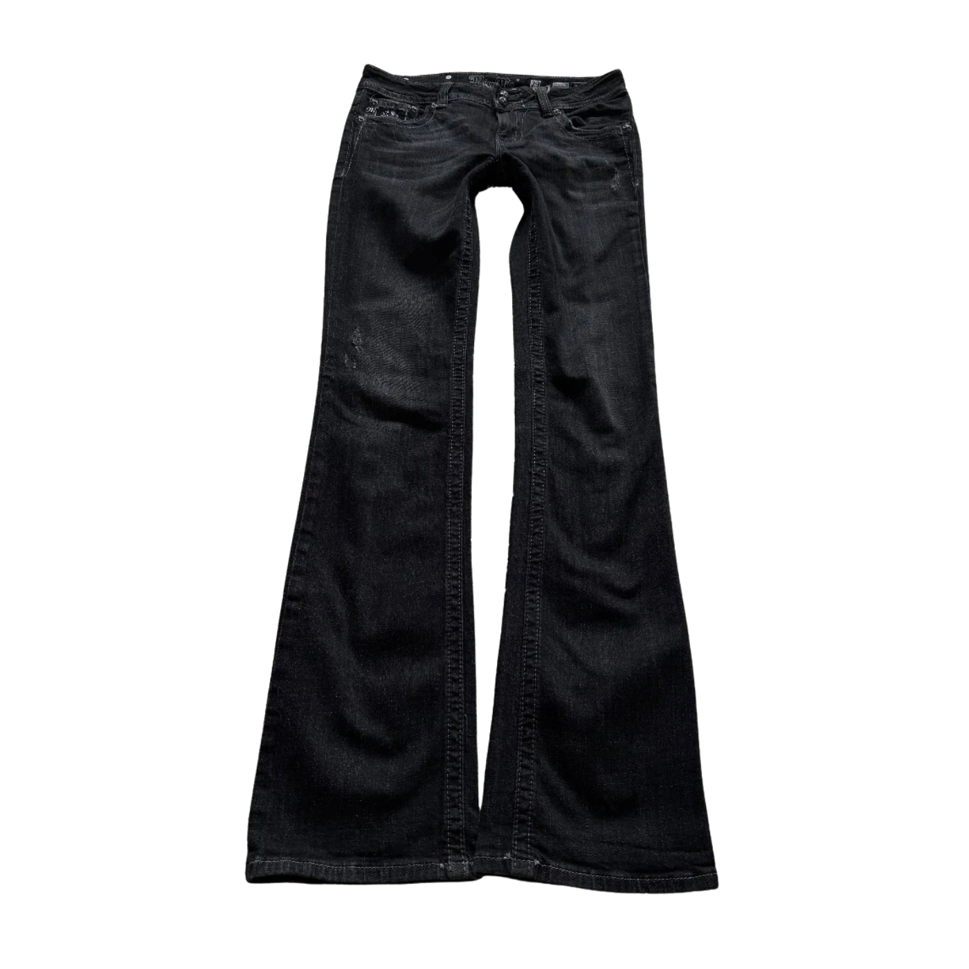 Washed Distressed Black Jeans