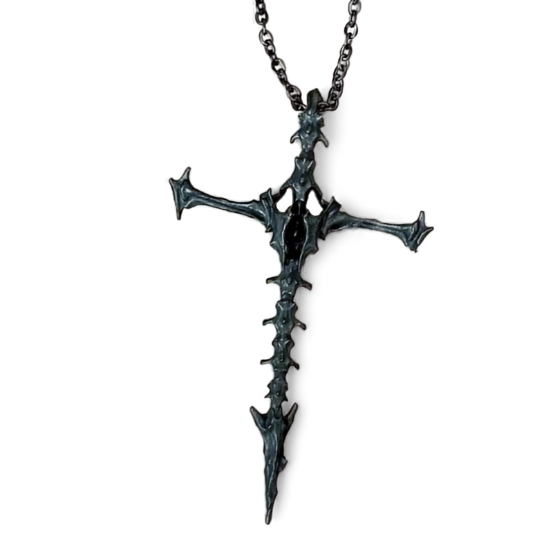 Skeleton Skull Cross Pendant Necklace