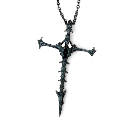 Skeleton Skull Cross Pendant Necklace
