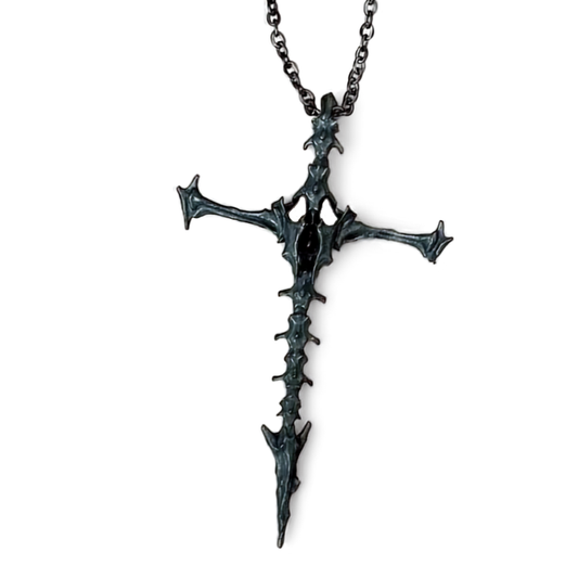 Skeleton Skull Cross Pendant Necklace