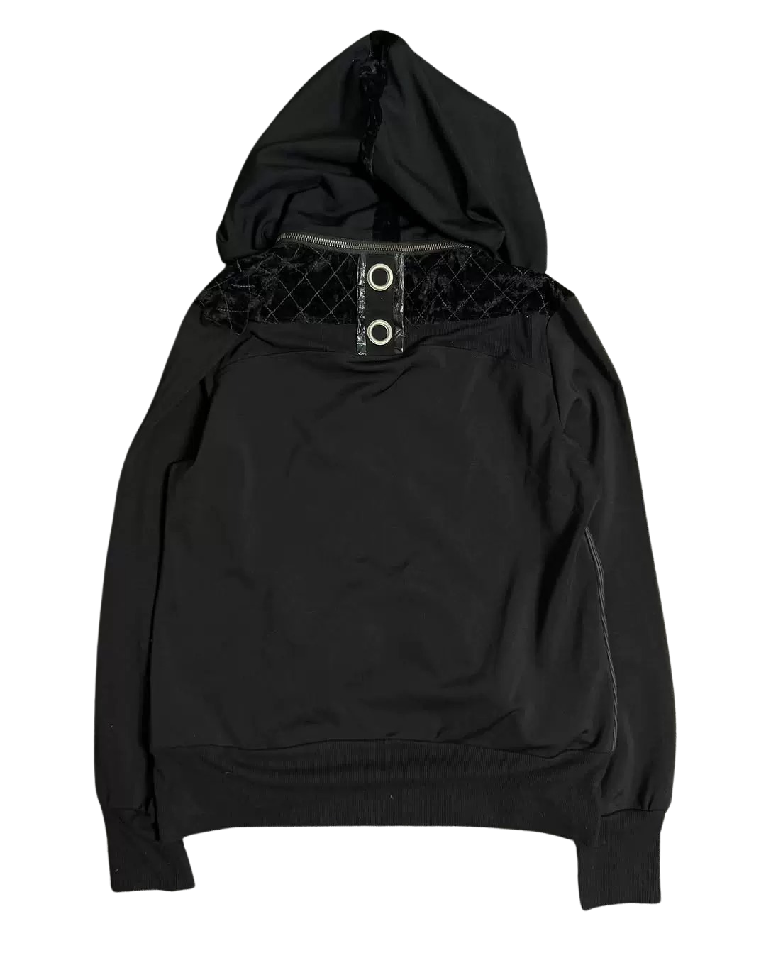 Gothic Cross Embroidered Zip Hoodie