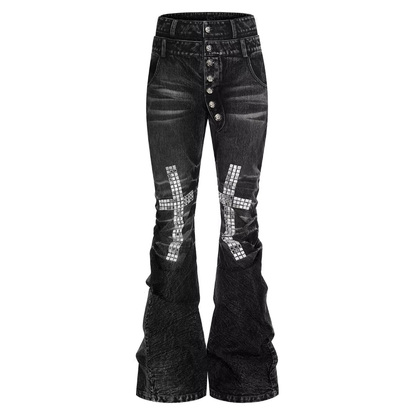 Cross Rhinestone Jeans
