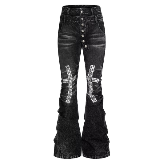 Cross Rhinestone Jeans