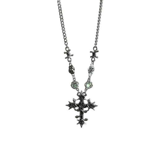 Rose Death Cross Necklace