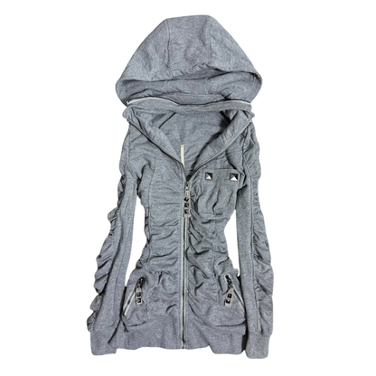 Gathered Slim-Fit Hooded Jacket