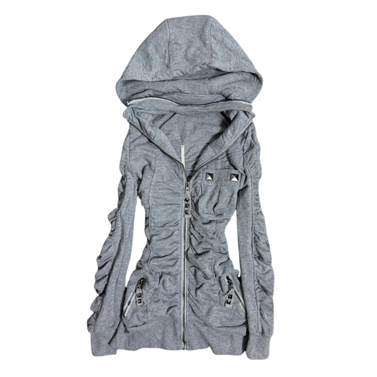 Gathered Slim-Fit Hooded Jacket