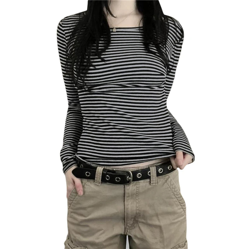 Striped Slim Fit Long Sleeve Top