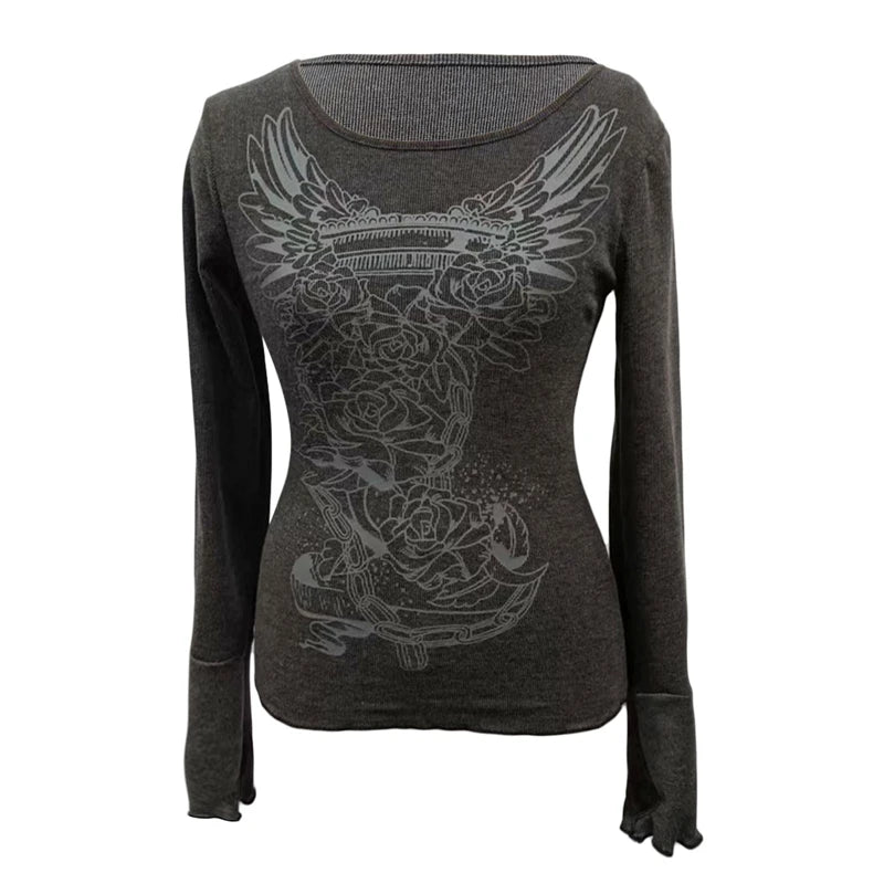 Fairy Graphic Slim Fit Long Sleeve tee - PWM