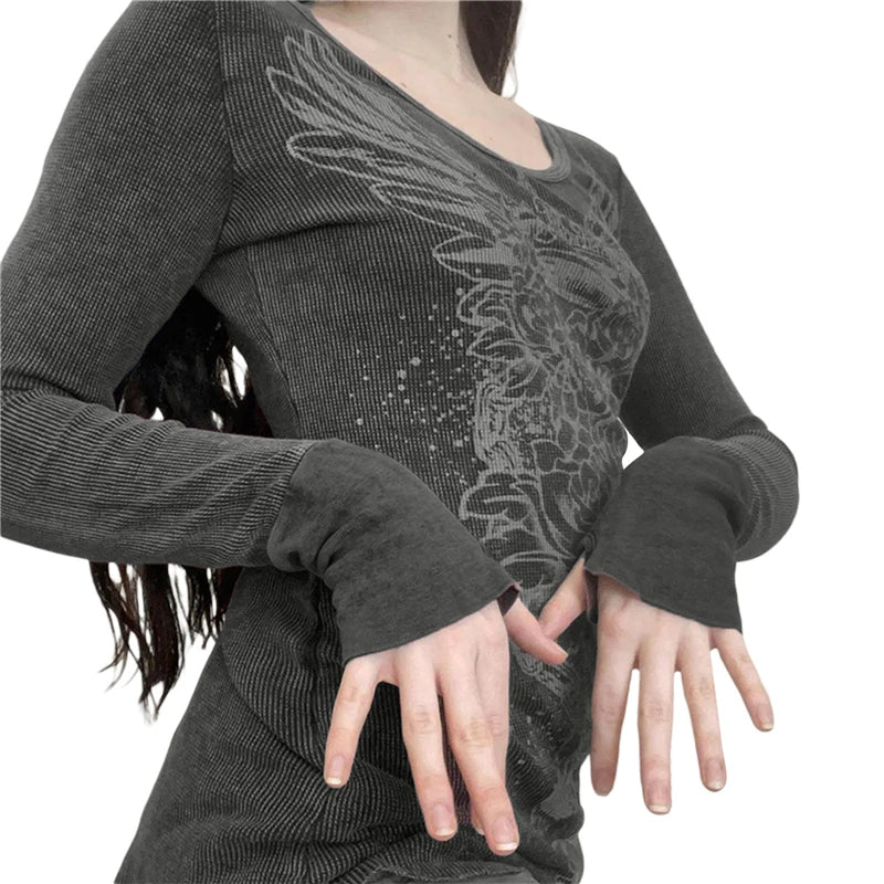 Fairy Graphic Slim Fit Long Sleeve tee - PWM