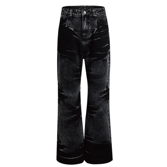 Washed Black Straight Denim