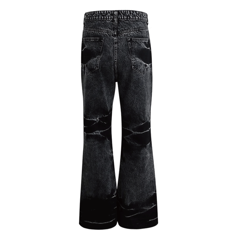 Washed Black Straight Denim