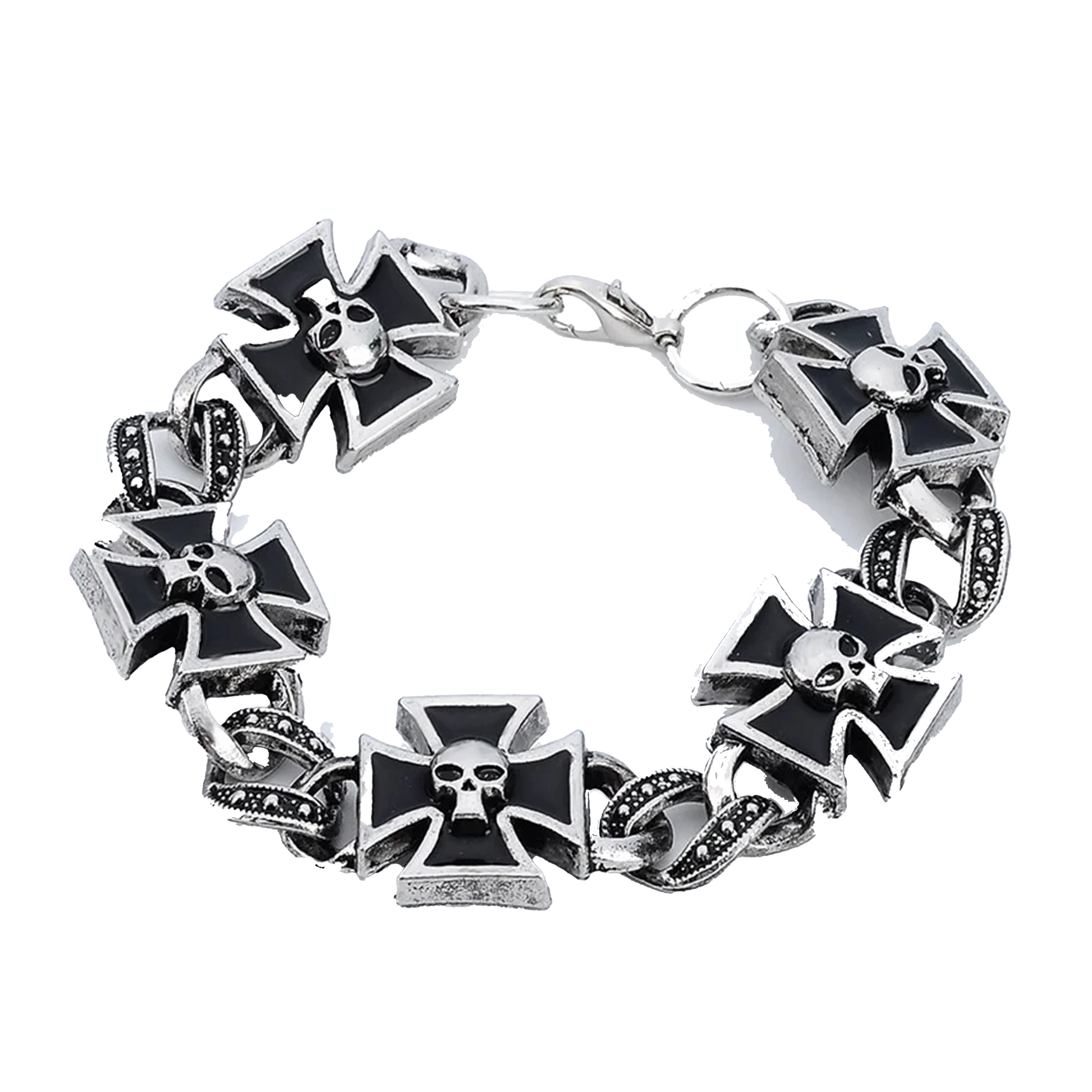 Cross Shape Skull Pattern Bracelet - PWM