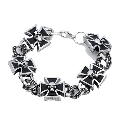 Cross Shape Skull Pattern Bracelet - PWM