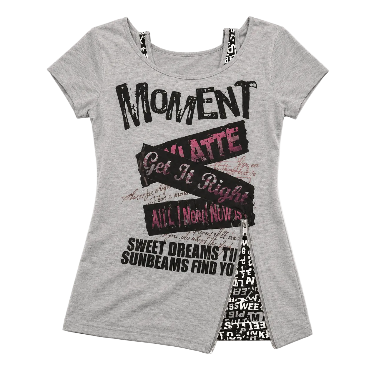 Fake Two-piece Graphic Print T-shirt