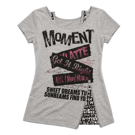 Fake Two-piece Graphic Print T-shirt