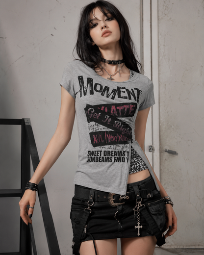 Fake Two-piece Graphic Print T-shirt