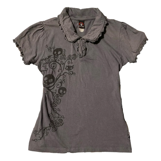 Gothic Slim Skulls Print T-shirt
