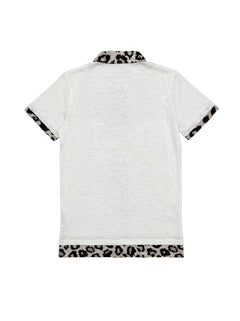 Union Jack Leopard Trim Polo Shirt