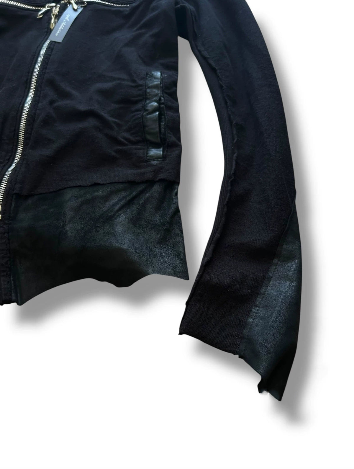 Cross-Zip Patchwork Hooded Jacket