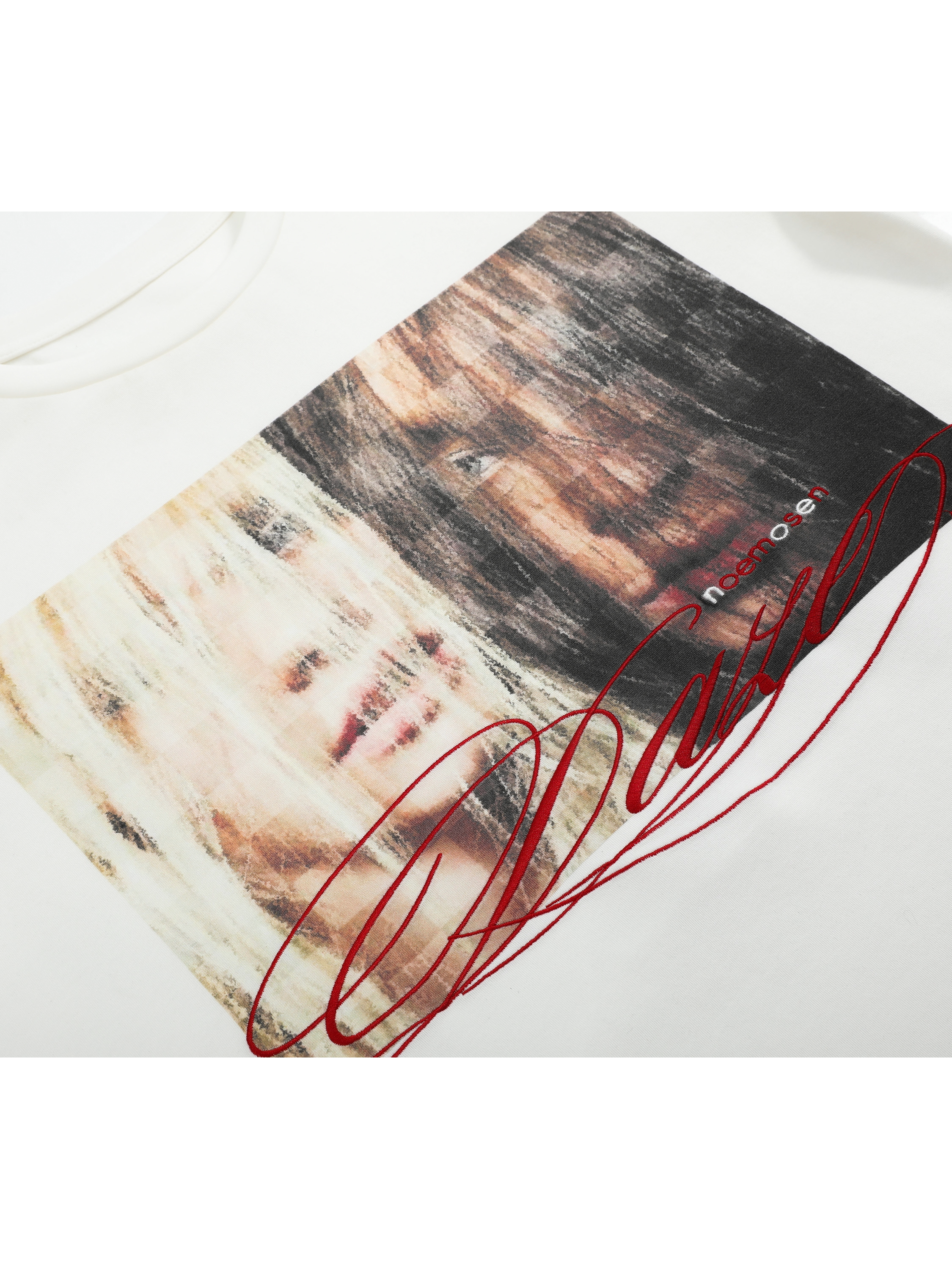 Millennial Portrait Embroidered Graphic T-Shirt