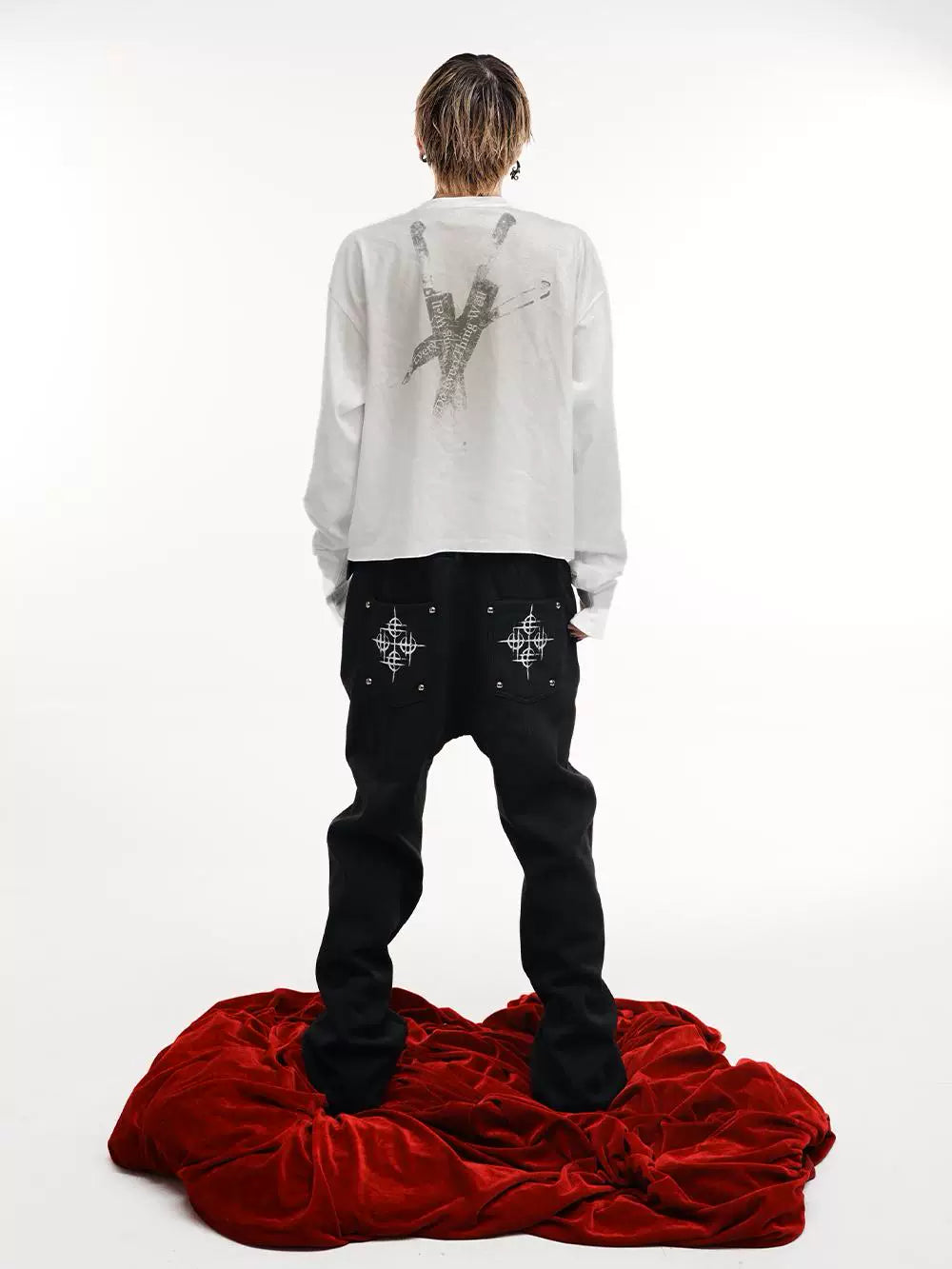 Red Star Spray Boxy Long Sleeve T-Shirt