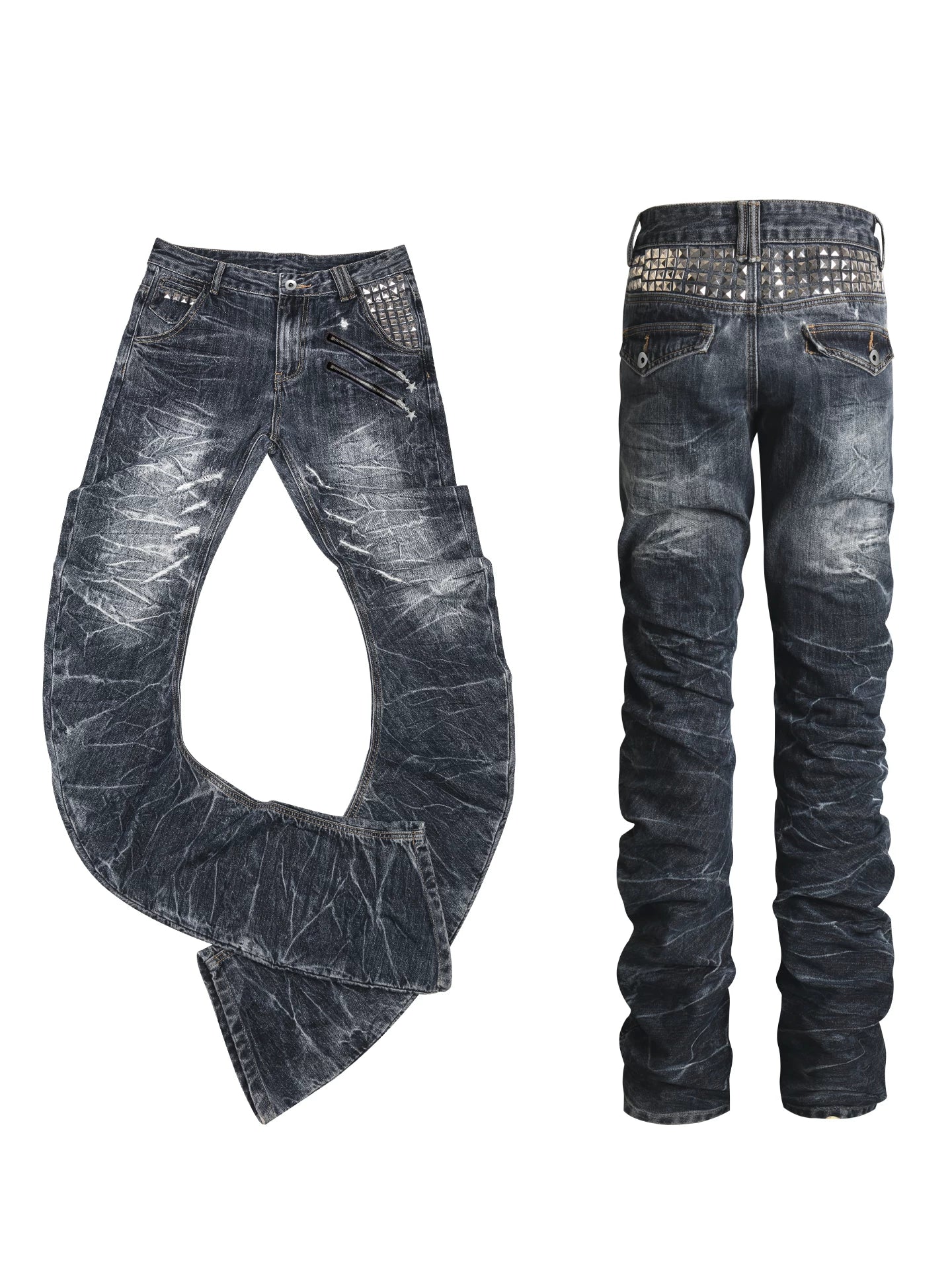 Vintage Scratch Stud Low-Rise Slouch Jeans