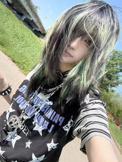 Star & Skull Stripe Sleeve T-Shirt