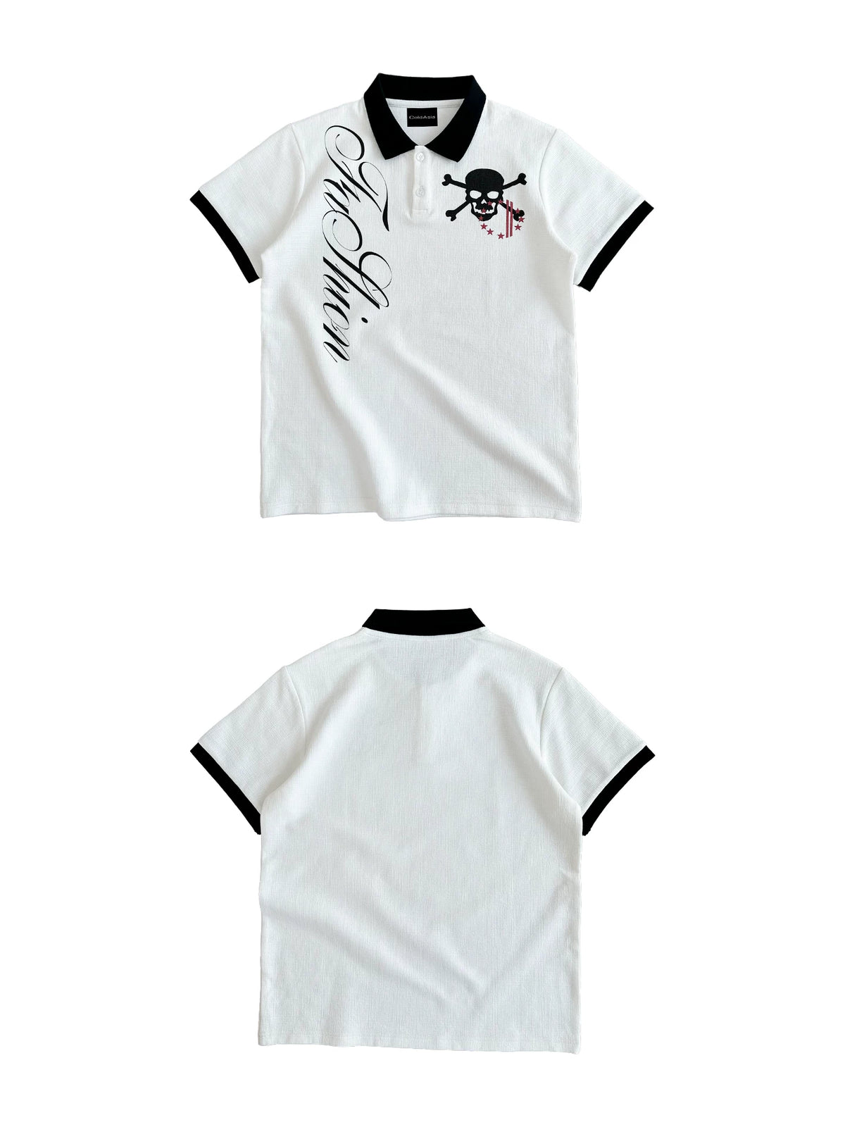 ColdAsia Floral Skull Polo Shirt