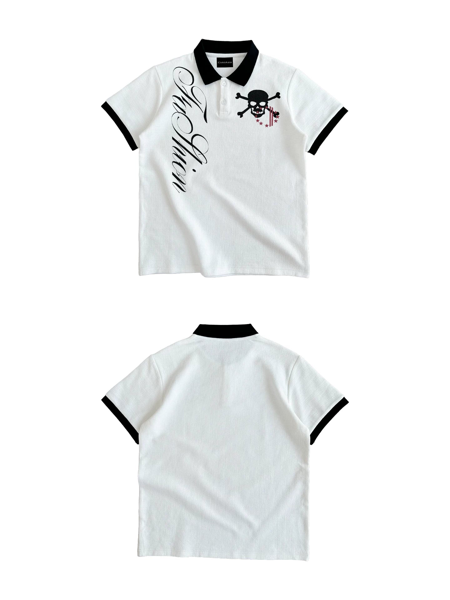 ColdAsia Floral Skull Polo Shirt