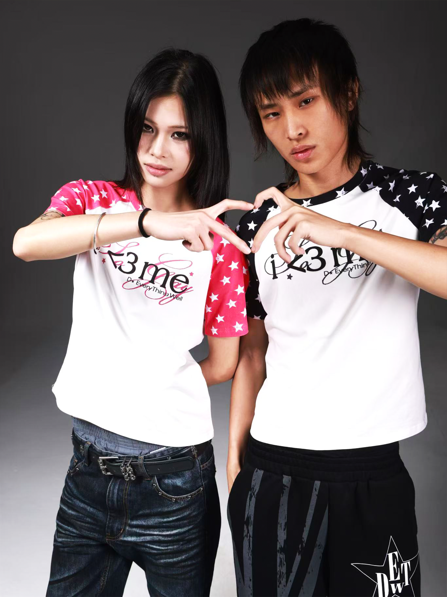Star Print Raglan Colorblock T-Shirt