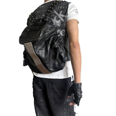 Dark Punk Pyramid Stud Backpack