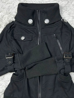 Vintage American Retro Stand Collar Biker Jacket