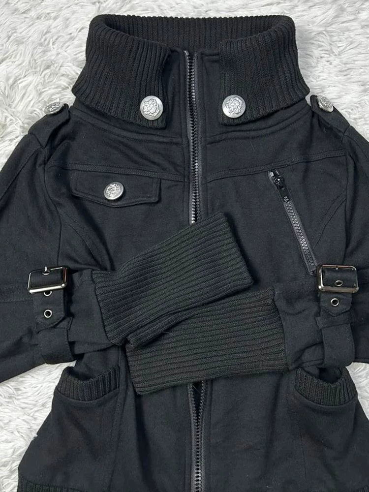 Vintage American Retro Stand Collar Biker Jacket