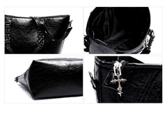 Studded Star Flag Chain-Handle Tote Bag